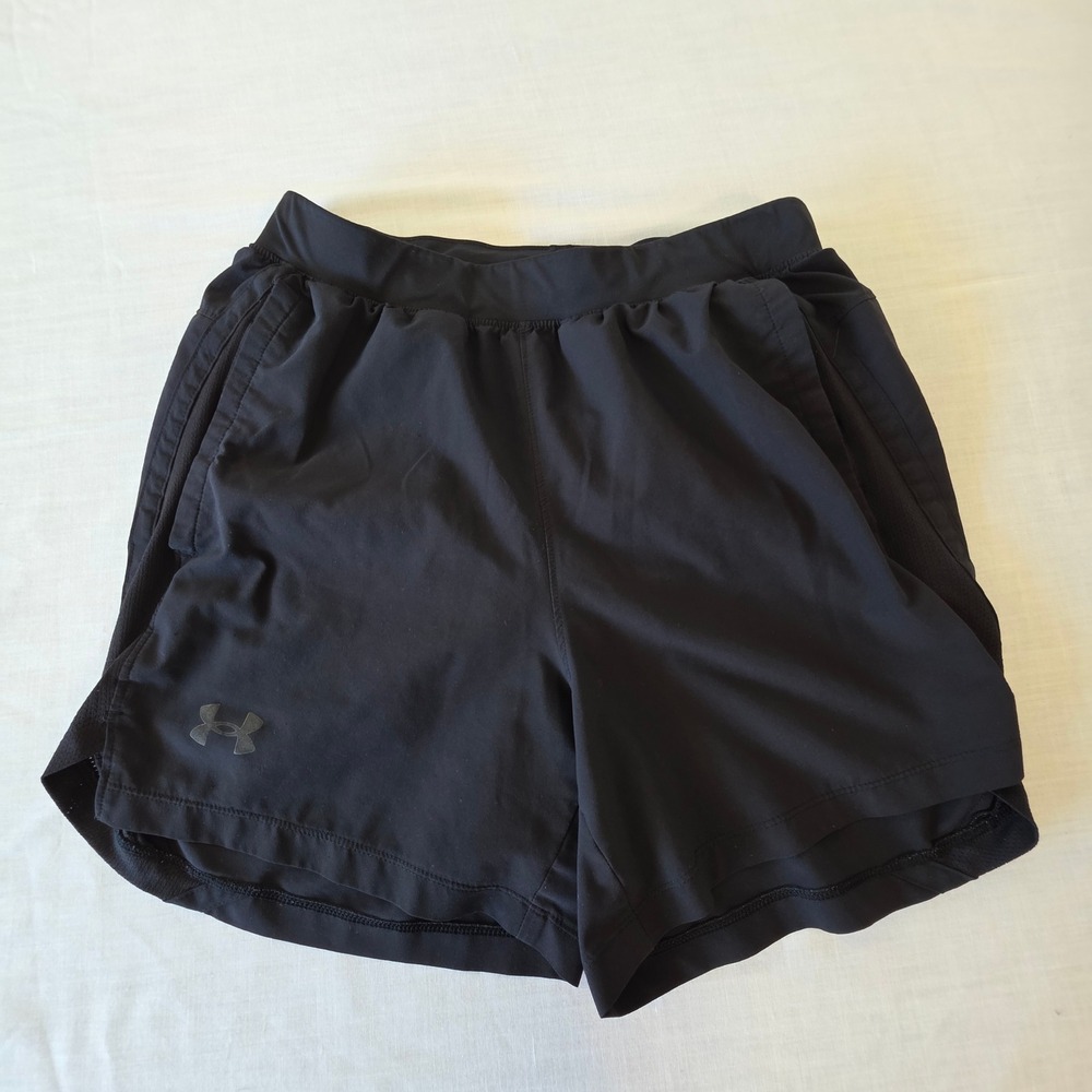 Under Armour Athletic Shorts HeatGear‎ Fitted Running Medium Black Training Gym